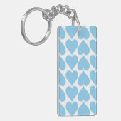 Blauwe Hartjes Patroon, Romantisch, Liefde Sleutelhanger (Voorkant Links)