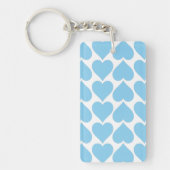 Blauwe Hartjes Patroon, Romantisch, Liefde Sleutelhanger (Voorkant)