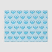Blauwe Hartjes Patroon Tissuepapier (Voorkant)