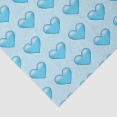 Blauwe Hartjes Patroon Tissuepapier (Detail)