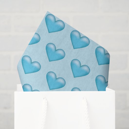 Blauwe Hartjes Patroon Tissuepapier (Cadeauzakje)