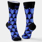 Blauwe Hartjes Persoonlijk Ontwerp Sokken (Gebogen)