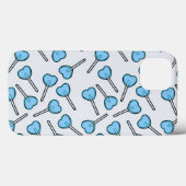 Blauwe hartvormige Lollipops Case-Mate iPhone Case (Achterkant (horizontaal))