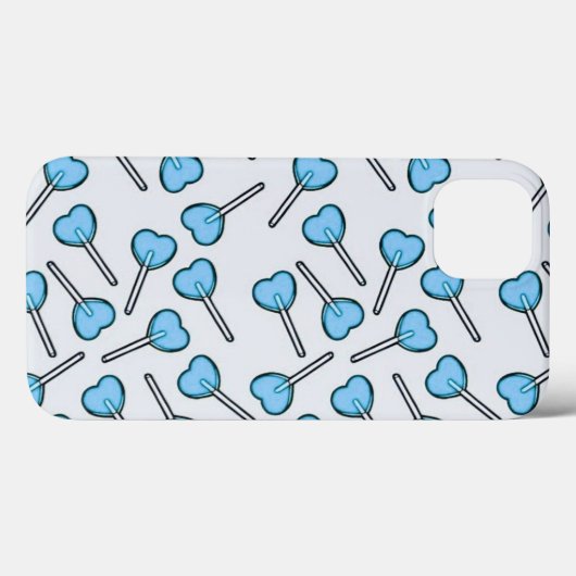 Blauwe hartvormige Lollipops Case-Mate iPhone Case (Achterkant (horizontaal))