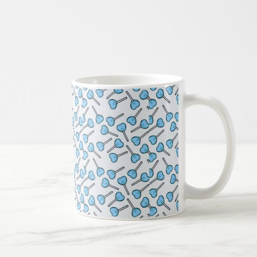 Blauwe hartvormige Lollipops Koffiemok (Rechts)
