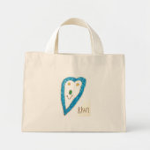 Blauwe hartzak mini tote bag (Voorkant)