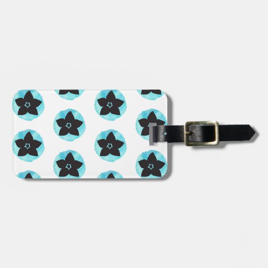 Blauwe Hawaïaanse bloem Bagagelabel (Voorkant horizontaal)