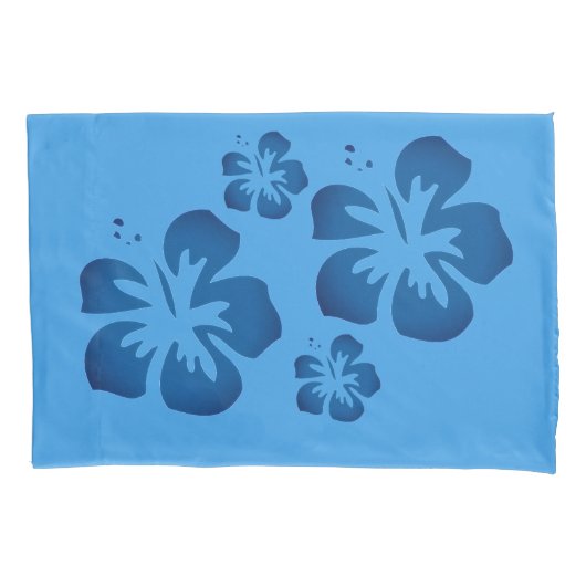 Blauwe Hawaiaanse Bloem  Kussensloop (Voorkant)