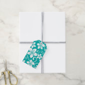 BLAUWE HAWAII (BLAUWGROEN) CADEAULABEL (Met Touw)