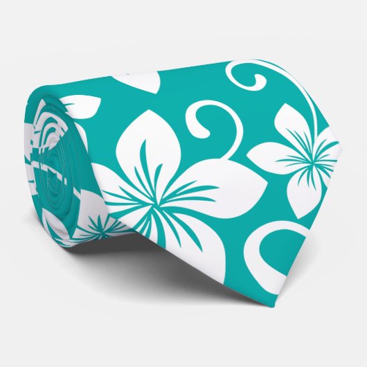 BLAUWE HAWAII (BLAUWGROEN) STROPDAS (Opgerold)