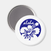 Blauwe Hawaii-bloem Magneet (Voorkant / Achterkant)