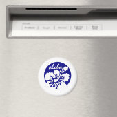 Blauwe Hawaii-bloem Magneet (Insitu (Vaatwasser))