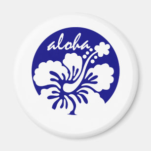 Blauwe Hawaii-bloem Magneet