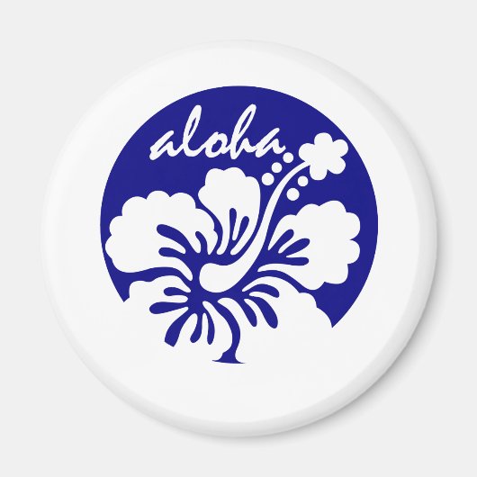 Blauwe Hawaii-bloem Magneet (Voorkant)