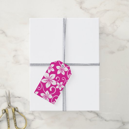 BLAUWE HAWAII (HOT PINK) CADEAULABEL (Met Touw)