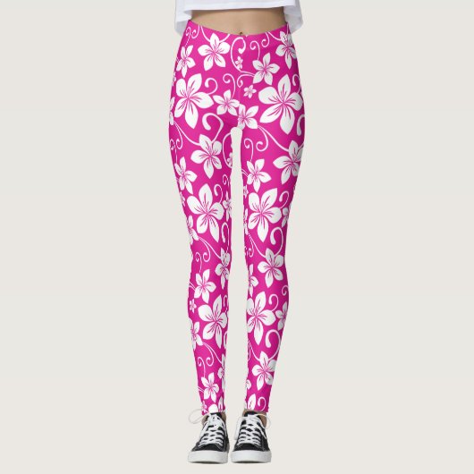 BLAUWE HAWAII (HOT PINK) LEGGINGS (Voorkant)