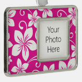 BLAUWE HAWAII (HOT PINK) VERZILVERD OMLIJST ORNAMENT (Rechts)