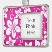 BLAUWE HAWAII (HOT PINK) VERZILVERD OMLIJST ORNAMENT (Links)