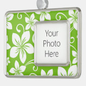 BLAUWE HAWAII (LIMOEN) VERZILVERD OMLIJST ORNAMENT (Links)