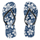 BLAUWE HAWAII (NAVY BLUE) TEENSLIPPERS (Voetbed)