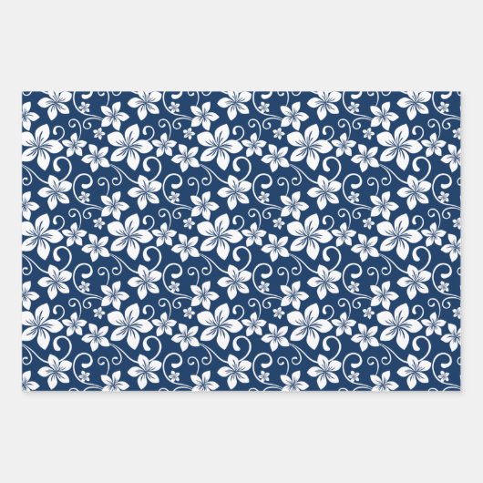 BLAUWE HAWAII (NAVY) INPAKPAPIER VEL (Voorkant 3)