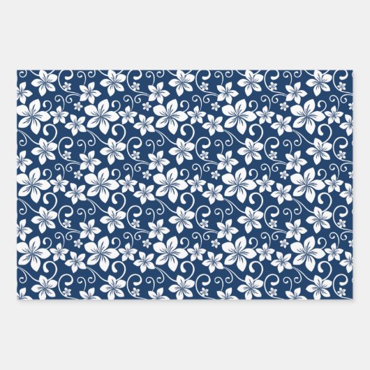 BLAUWE HAWAII (NAVY) INPAKPAPIER VEL (Voorkant 2)