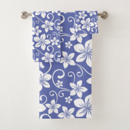 BLAUWE HAWAII (PERIWINKEL) BATH TOWEL SET BAD HANDDOEK