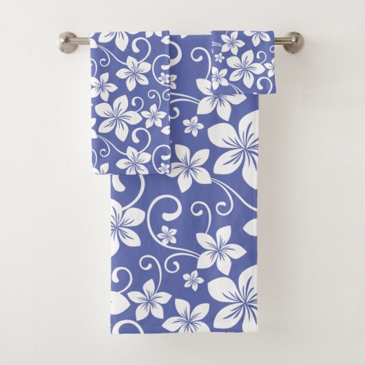BLAUWE HAWAII (PERIWINKEL) BATH TOWEL SET BAD HANDDOEK (Insitu)