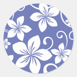 BLAUWE HAWAII (PERIWINKEL) RONDE STICKER