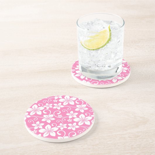 BLAUWE HAWAII (PINK) ZANDSTEEN ONDERZETTER (Zijkant)