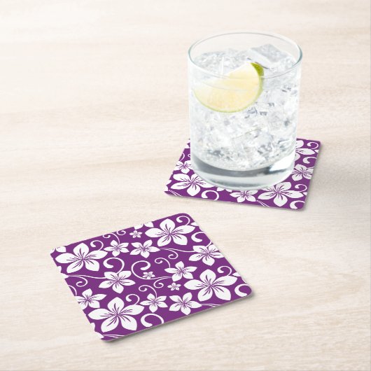 BLAUWE HAWAII (PLUM) KARTONNEN ONDERZETTERS (Insitu)