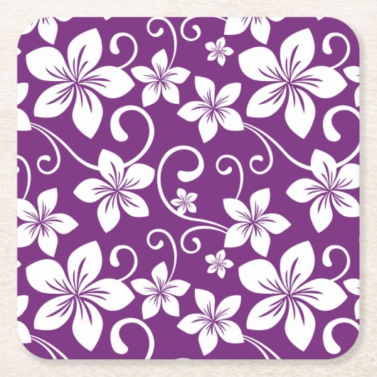 BLAUWE HAWAII (PLUM) KARTONNEN ONDERZETTERS (Voorkant)