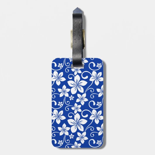 BLAUWE HAWAII (ROYAL BLUE) BAGAGELABEL (Achterkant verticaal)