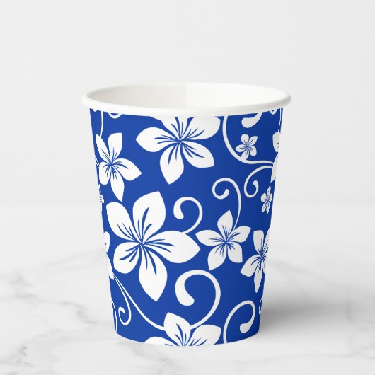 BLAUWE HAWAII (ROYAL BLUE) PAPIEREN BEKERS (Links)