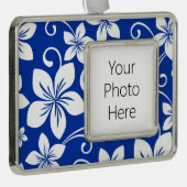 BLAUWE HAWAII (ROYAL BLUE) VERZILVERD OMLIJST ORNAMENT (Rechts)