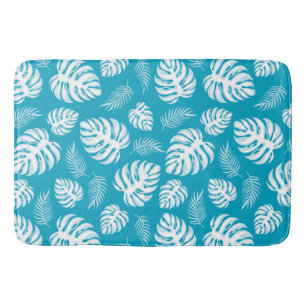 Blauwe Hawaiiaanse print Badmat