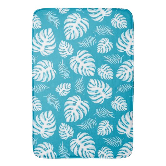 Blauwe Hawaiiaanse print Badmat (Voorkant Verticaal)