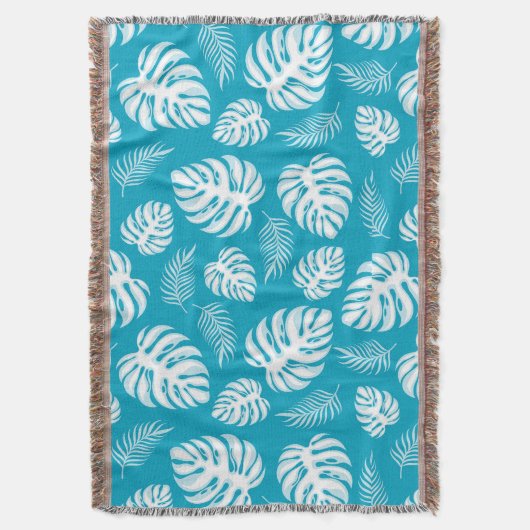 Blauwe Hawaiiaanse print Deken (Voorkant Verticaal)