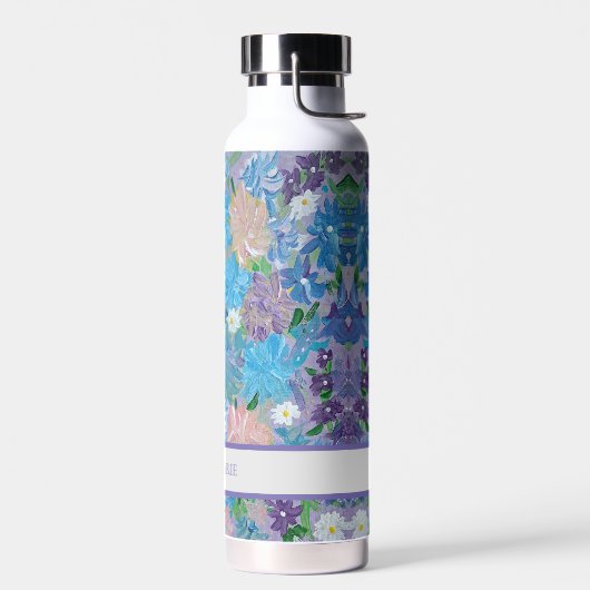 Blauwe Haza Floral Custom Waterfles (Links)