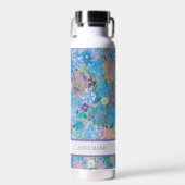 Blauwe Haza Floral Custom Waterfles (Voorkant)