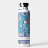 Blauwe Haza Floral Custom Waterfles (Rechts)