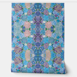 Blauwe Haze Bloemen Peel & Stick Behang