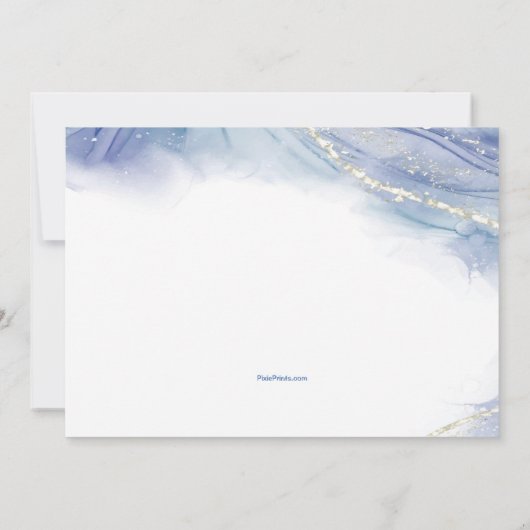 Blauwe hedendaagse foto Hartelijk dank Bedankkaart (Achterkant)