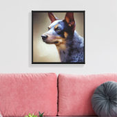 Blauwe Heeler Hond Canvas Afdruk (Insitu (Woonkamer))