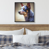 Blauwe Heeler Hond Canvas Afdruk (Insitu (Slaapkamer))