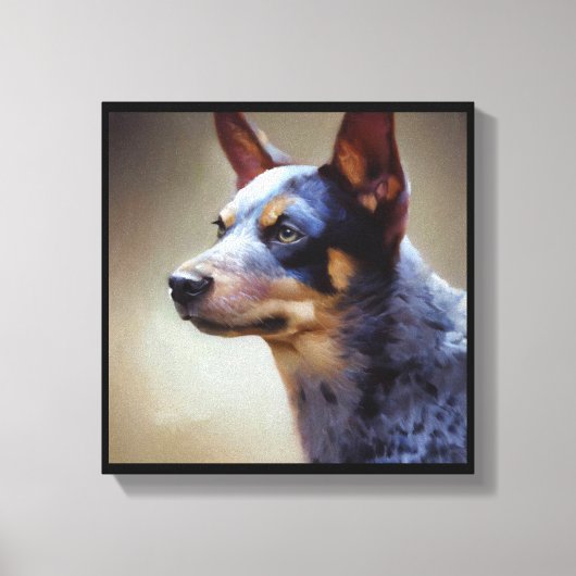 Blauwe Heeler Hond Canvas Afdruk (Voorkant)
