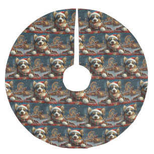 Blauwe Heeler-hond Roller Coaster Kerstmis Kerstboom Rok
