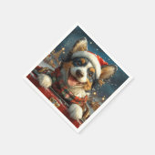 Blauwe Heeler Hond Roller Coaster Kerstmis Servet (Hoek)