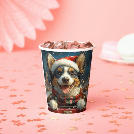 Blauwe Heeler-hond Rollercoaster Kerstmis Papieren Bekers (Insitu)