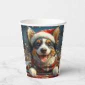 Blauwe Heeler-hond Rollercoaster Kerstmis Papieren Bekers (Achterkant)